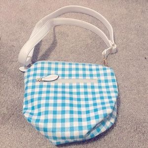 Imoshion pickinick style print summer bag crossbody in blue and white